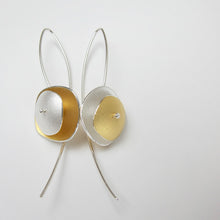 Load image into Gallery viewer, Amoeba Gold Silver Earrings
